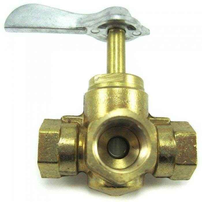 3/8 in. FNPT Brass Three-Way Valve | Moeller Marine Products 033312-10