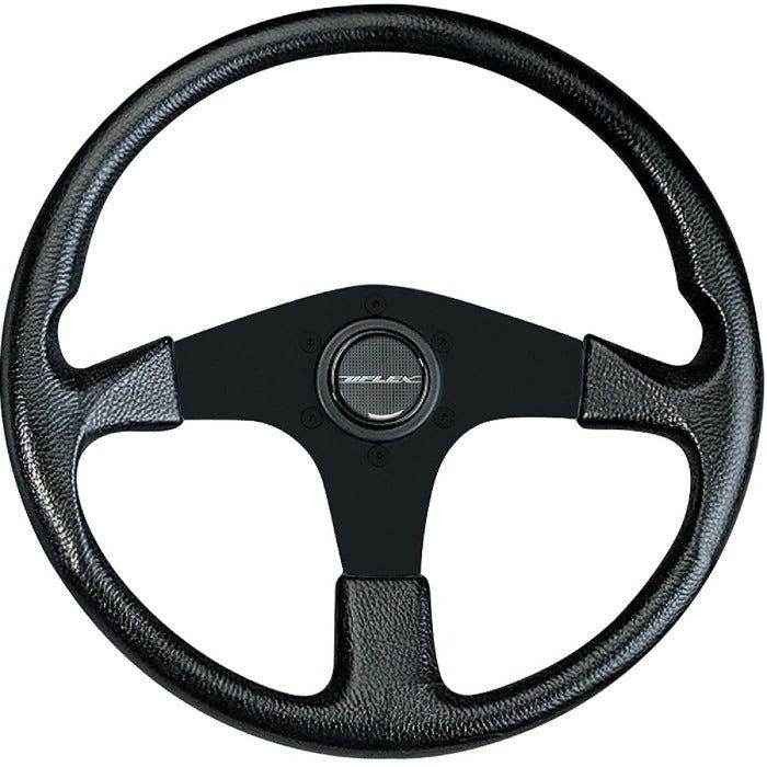 Black Corse Boat Steering Wheel - 13.8 inch | Uflex USA CORSE-B/B