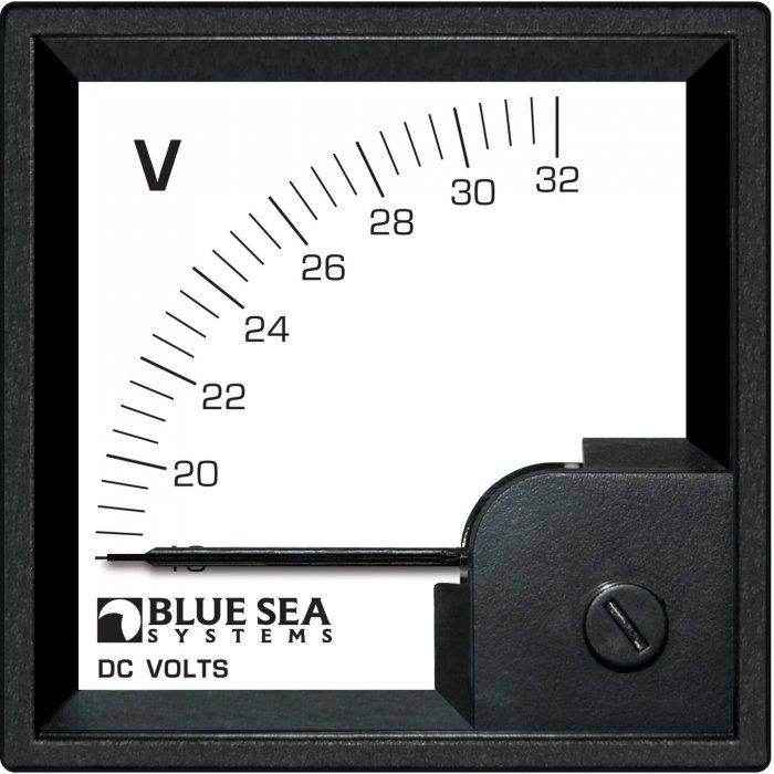 DC Analog Din Meter-Voltmeter 18-32V | Blue Sea 1051
