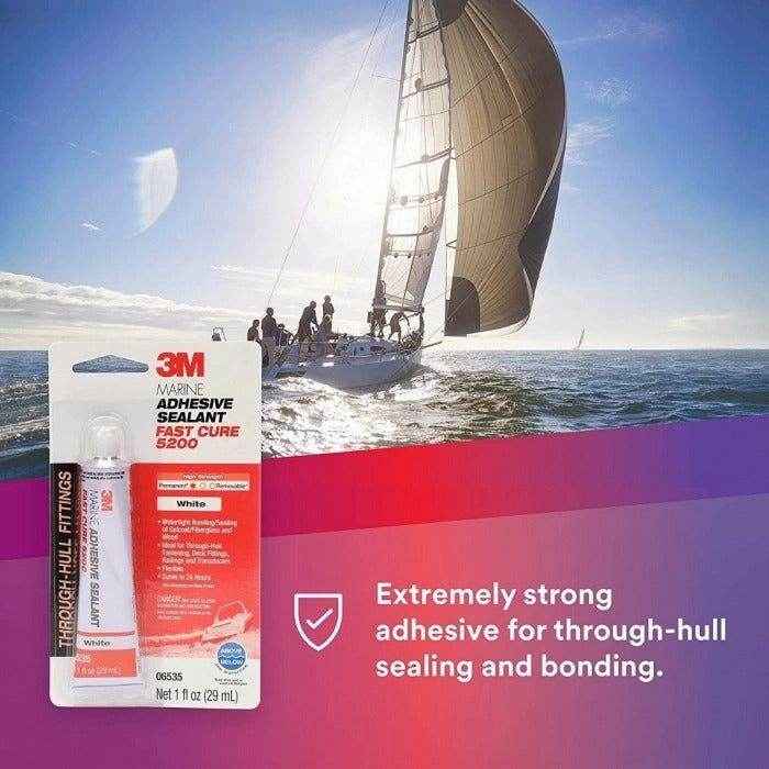Marine Adhesive Sealant White 5200FC Fast Cure - 1 oz. | 3M 06535
