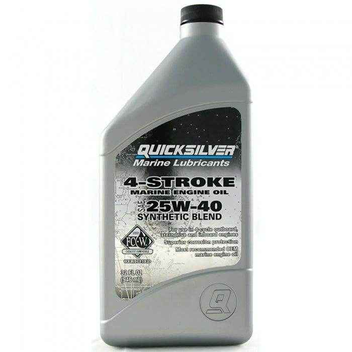 Synthetic Blend Marine Oil 25W40 4-Stroke Quart | Quicksilver 92-8M0078622