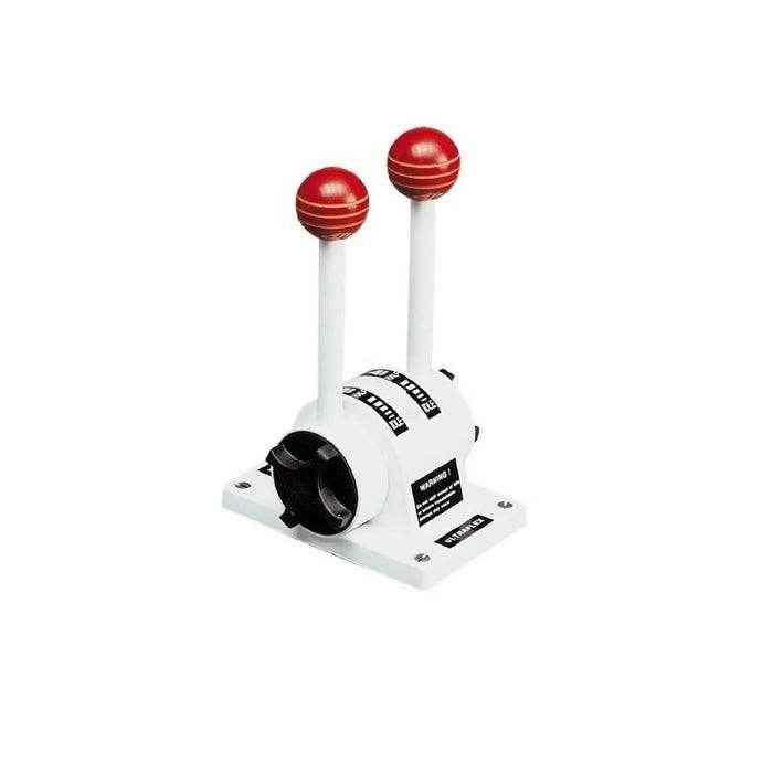 White Twin Lever Top Mount Control - Throttle Only | Uflex USA B101T