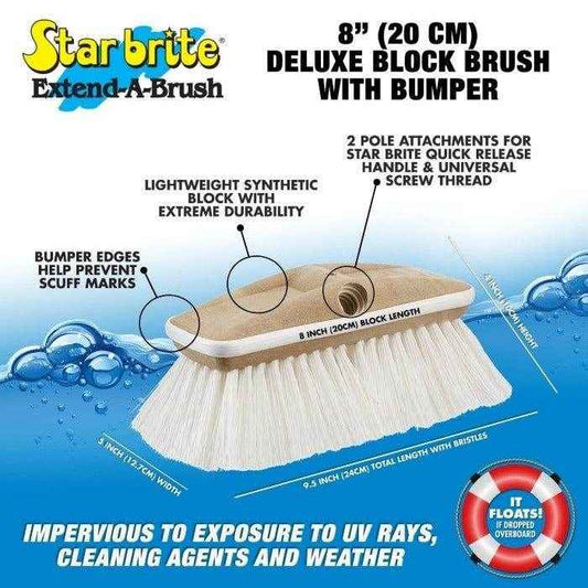 Premium Scrub Brush with Rubber Bumper - 8 in. | Star Brite 040163 - MacombMarineParts.com