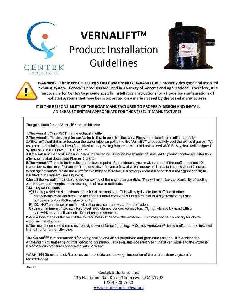 Side In Top Out Muffler Vernalift 1 - 7/8 in. | Centek 1500024 - MacombMarineParts.com