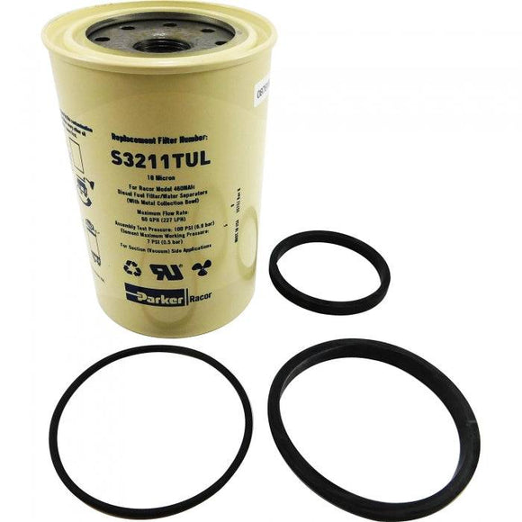 UL Listed 10 Micron Diesel Fuel Filter Element | Racor S3211TUL
