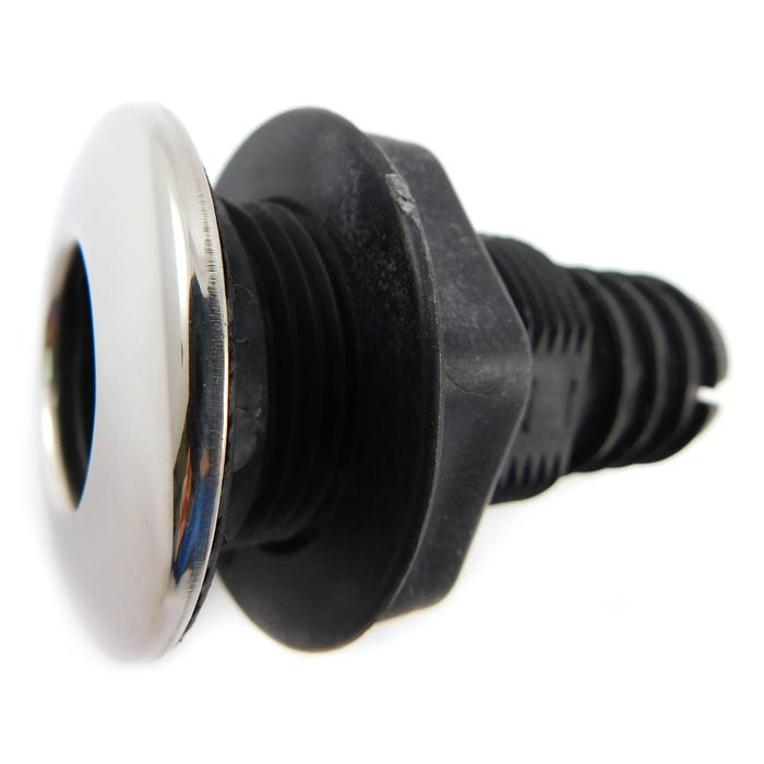 1-1/8 inch Hose Barb Stainless Steel/Nylon Thru Hull | Whitecap Marine S-3803
