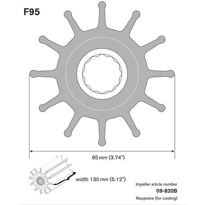 12 Blade Neoprene Impeller | Johnson Pump 09-820B