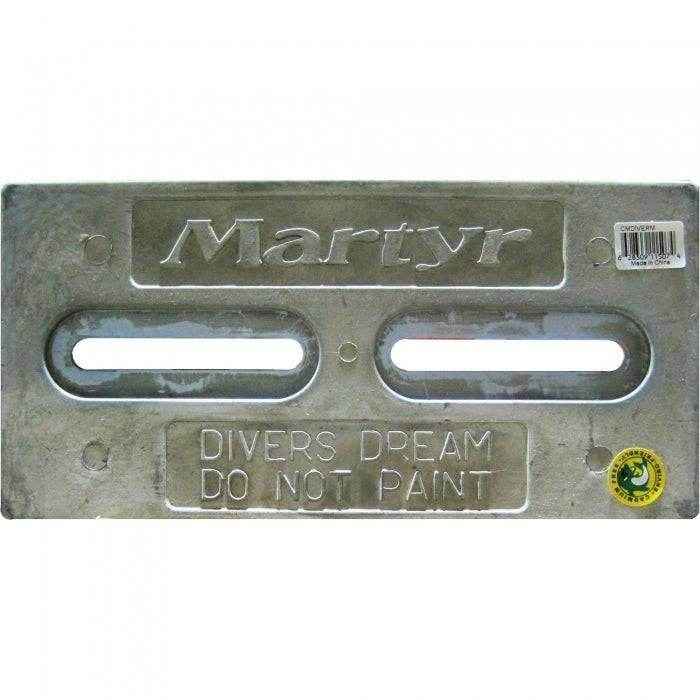 12 inch x 6 inch Divers Dream Zinc Hull Anode | Martyr CMDIVERZ