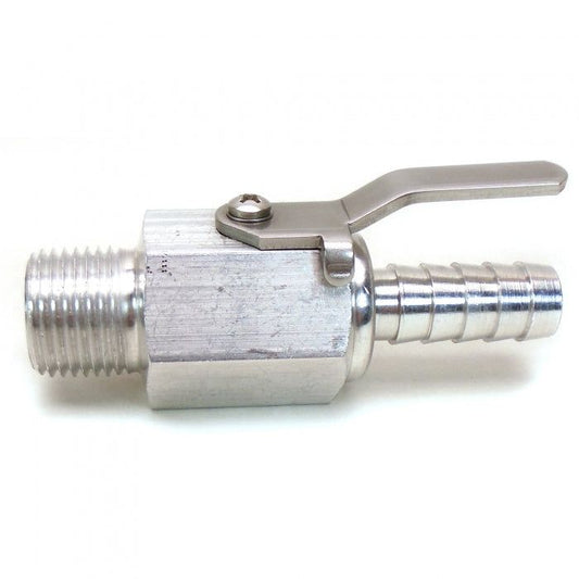 1/2" NPTF x 1/2" Barb Aluminum Fuel Shut - Off Valve | EVM S/V 140 - 1212 - MacombMarineParts.com