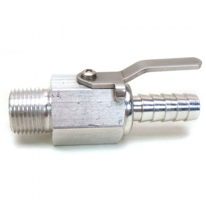 1/2" NPTF x 1/2" Barb Aluminum Fuel Shut-Off Valve | EVM S/V 140-1212 - MacombMarineParts.com
