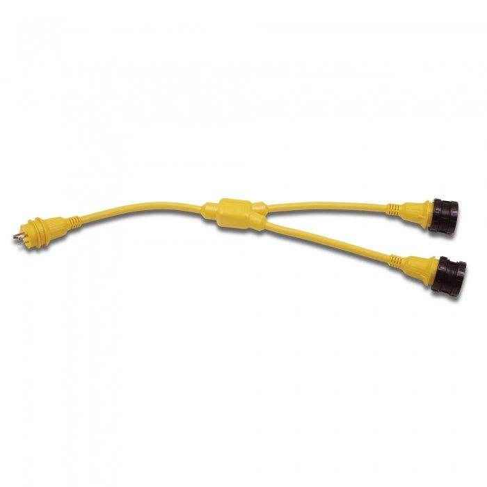 30A Male to (2) 30A Female Y Adapter | Marinco 157AY - MacombMarineParts.com