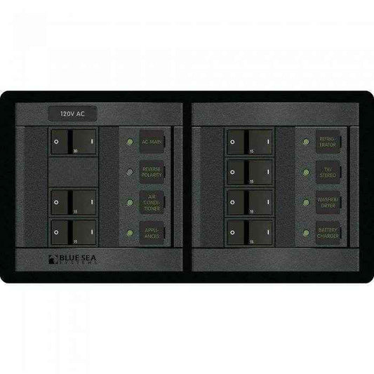 Blue Sea 360 Panel 120 Volt Ac Main + 6 Positions 1230 - MacombMarineParts.com