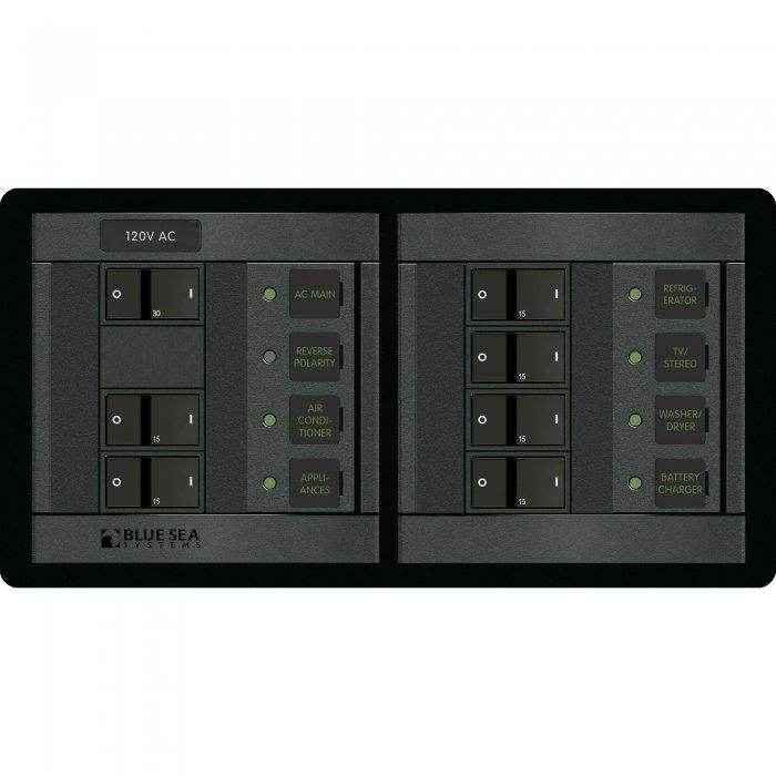360 Panel 120 Volt Ac Main + 6 Positions | Blue Sea 1230