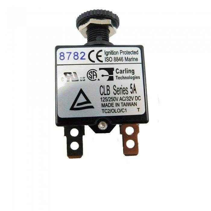 Blue Sea 5 Amp Dc Push Button Circuit Breaker 7052 - MacombMarineParts.com