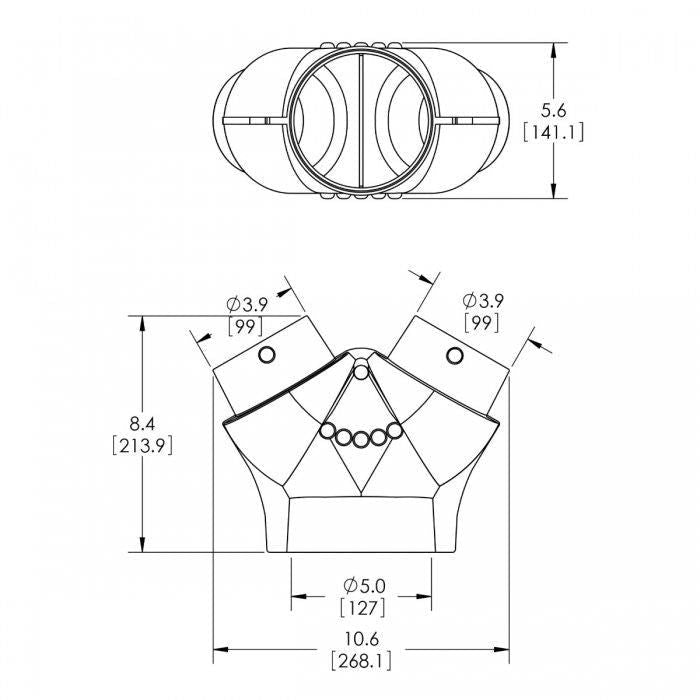 5" x 4" x 4" Air Divider Adapter Y | MSI Marine AY544