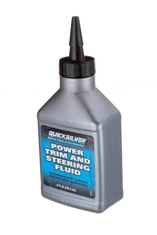 8 oz. Power Trim and Steering Fluid | Quicksilver 92-858074Q01 - MacombMarineParts.com