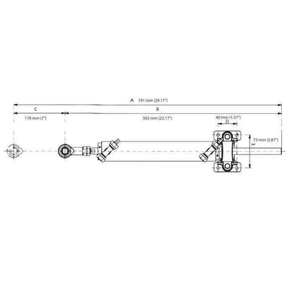 Aluminum Inboard Boat Steering Cylinder 1.25 in. Bore x 7 in. Stroke | UFLEX USA UC116-I