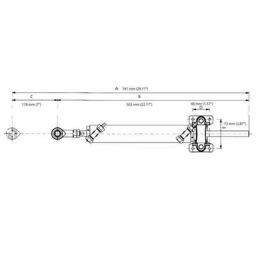 Aluminum Inboard Boat Steering Cylinder 1.25 in. Bore x 7 in. Stroke | UFLEX USA UC116-I