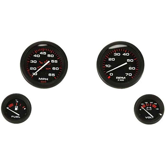 Amega Outboard Four Gauge Set - Speed Tach Fuel Volt | Sierra 68362P