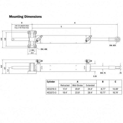 BA 175-7TM Inboard Hydraulic Cylinder | SeaStar HC5319-3