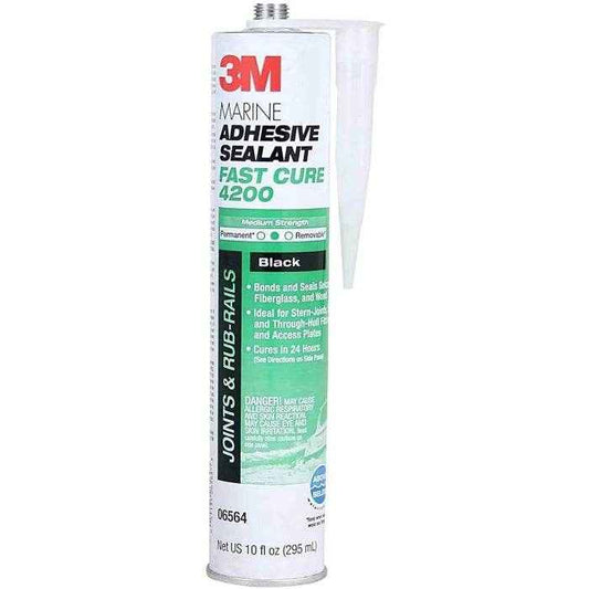 Black 4200 Marine Adhesive Sealant Cartridge Fast Cure - 10 oz. | 3M 06564
