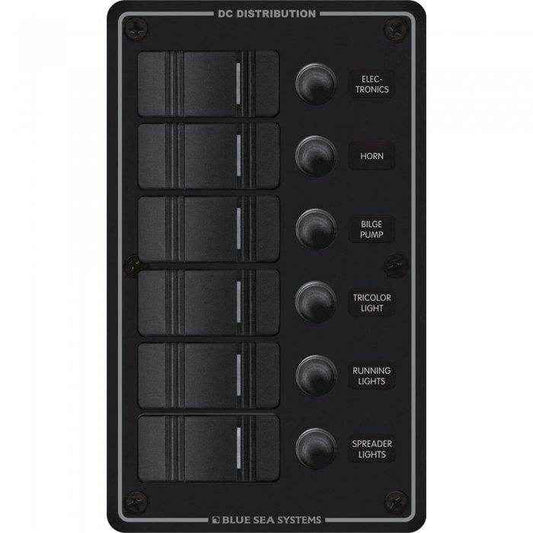 Blue Sea 6 Position Water Resistant Breaker Panel 8373