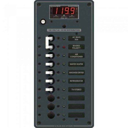 Blue Sea 8 Position A-Series Ac Main Circuit Breaker Panel 8406
