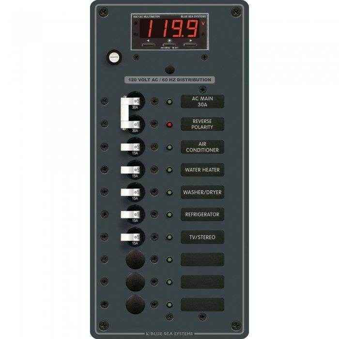 Blue Sea 8 Position A-Series Ac Main Circuit Breaker Panel 8406