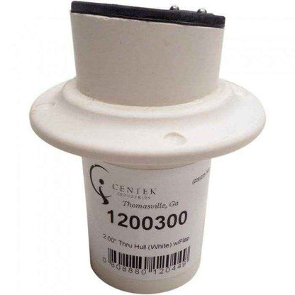 Exhaust Thru Hull with Flapper 2 in. White | Centek 1200300