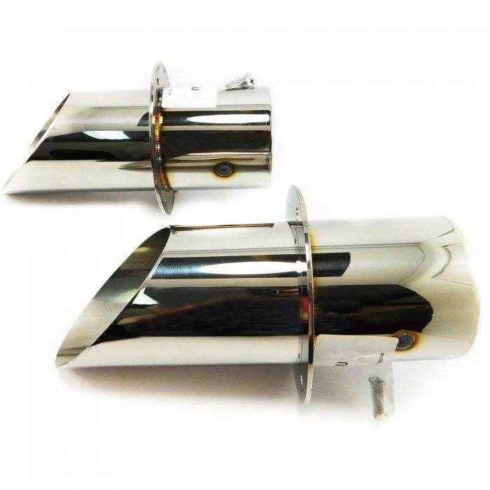 Exhaust Tips Angle Cut SS with Internal Flapper - 4 in. | Corsa Performance 11000