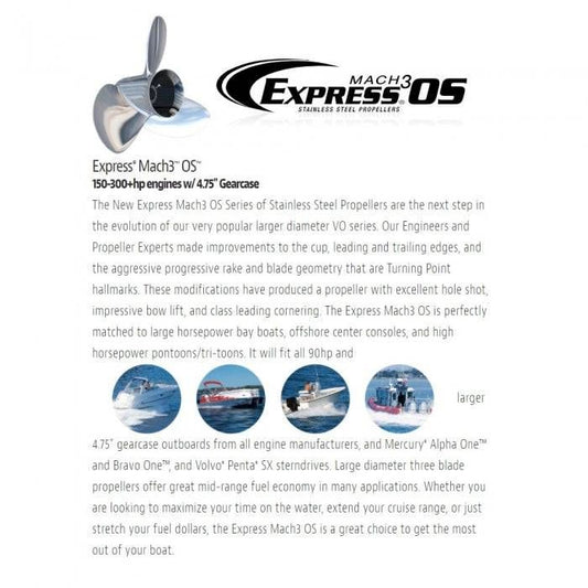 Express OS 3 Blade Propeller - 15.6" x 27P RH | Turning Point 31512710