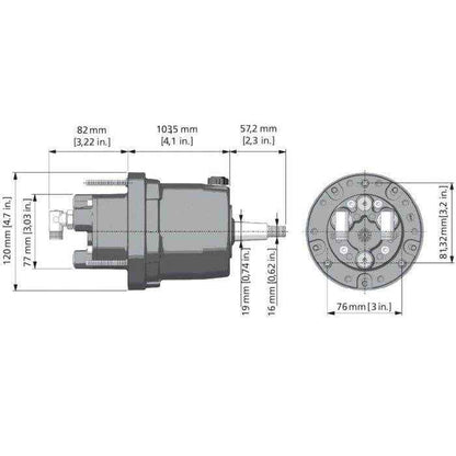 Front Mount Hydraulic Steering Helm - 1.2 Cubic in. | Uflex USA UP20FM