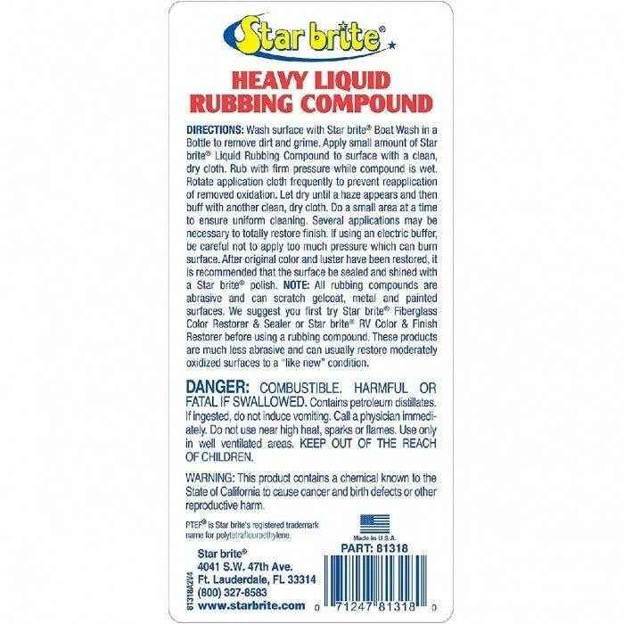 Heavy Oxidation Rubbing Compound - 16 oz. | Star Brite 081318