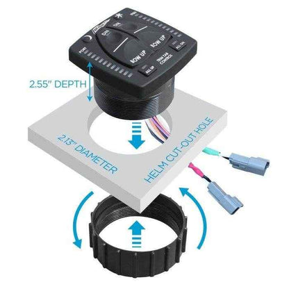 Hydraulic Integrated Trim Tab Control with LED Indicator - All-In-One | Bennett OBI9000H