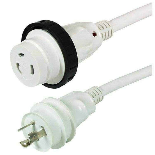 Marinco Cordset 30A 125V Led Erog Grip 25Ft Whit 25Sppw