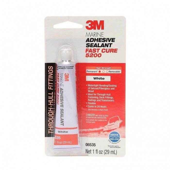 Marine Adhesive Sealant White 5200FC Fast Cure - 1 oz. | 3M 06535