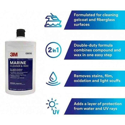 Marine Fiberglass Cleaner and Wax - 33.8 oz. | 3M 9010