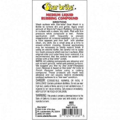 Medium Oxidation Rubbing Compound - 16 oz. | Star Brite 081316