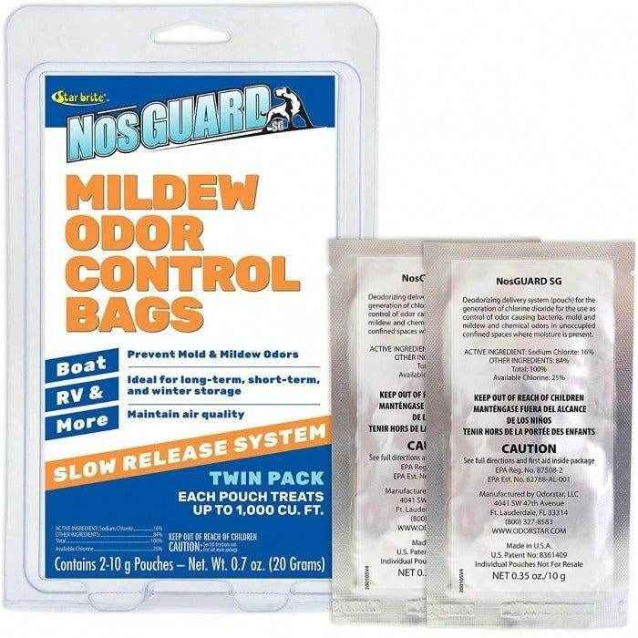 NosGUARD SG Mildew Odor Control Bags 2-Pack - Slow Release Formula | Star Brite 089950