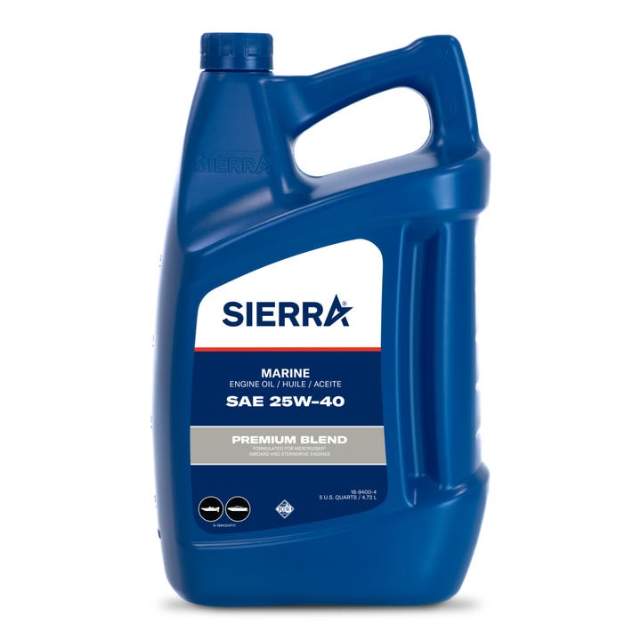 Premium Blend Marine Engine Oil 25W-40 - 5 Quart | Sierra 18-9400-4