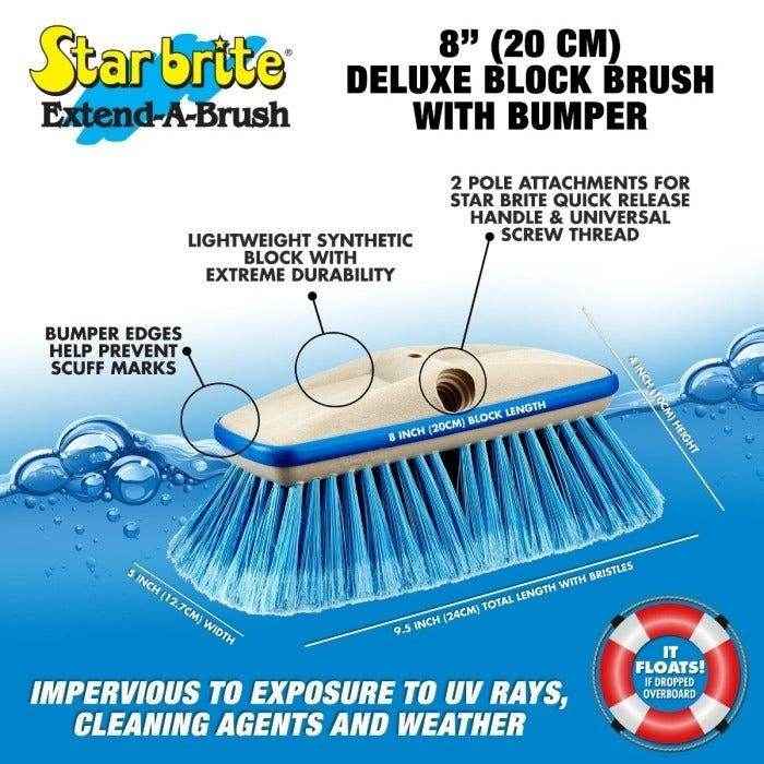 Premium Medium Scrub Brush with Rubber Bumper - 8 in. | Star Brite 040162
