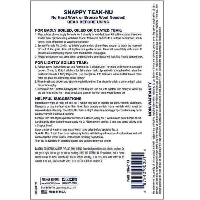 Professional Strength Snappy Teak - Nu Cleaner & Restorer Kit - 32 oz of each | Star Brite STN - QKIT - MacombMarineParts.com