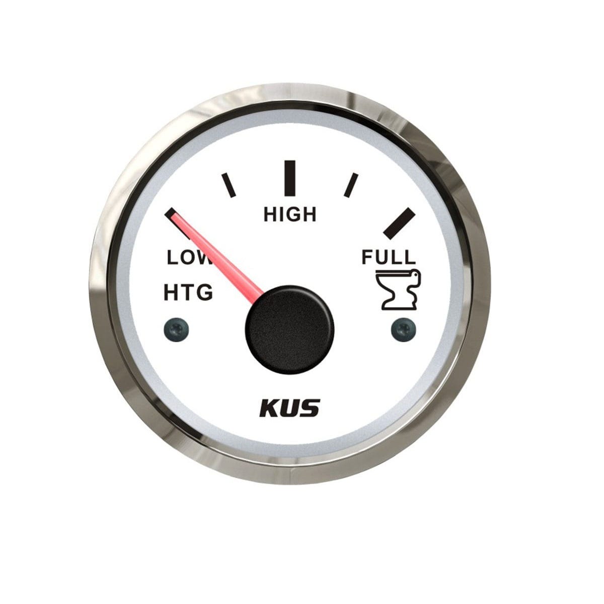 Sea V White Face Stainless Bezel Holding Tank Gauge | KUS JMV00004