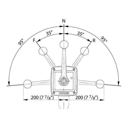 Side Mount Engine Control with Stainless Steel Handle and Housing | Vetus SISCO