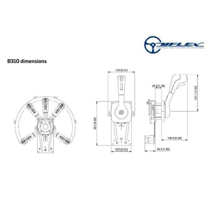 Single Lever Side Mount Dual Action Shift & Throttle Control | UFLEX B310B
