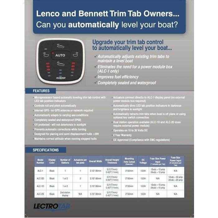 Trim Tab Automatic Leveling Control - Bennett LectroTab Lenco Upgrade | Lectrotab ALC-1