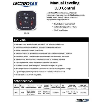 Trim Tab Control Manual Leveling with LED Tab Positioning Indicator | LECTROTAB MLC-1