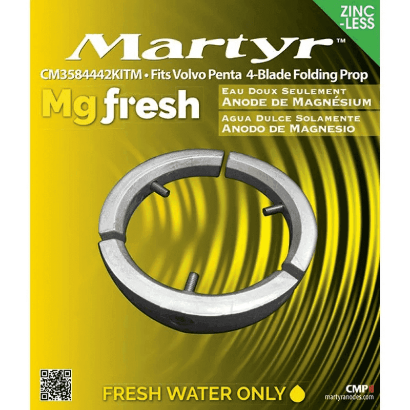 Volvo 4-Blade Folding Prop Anode Kit Magnesium | Martyr CM3584442KITM
