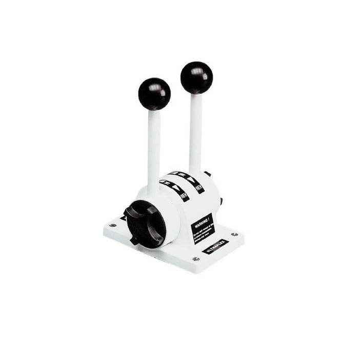 White Twin Lever Top Mount Control - Shift Only | Uflex USA B101S