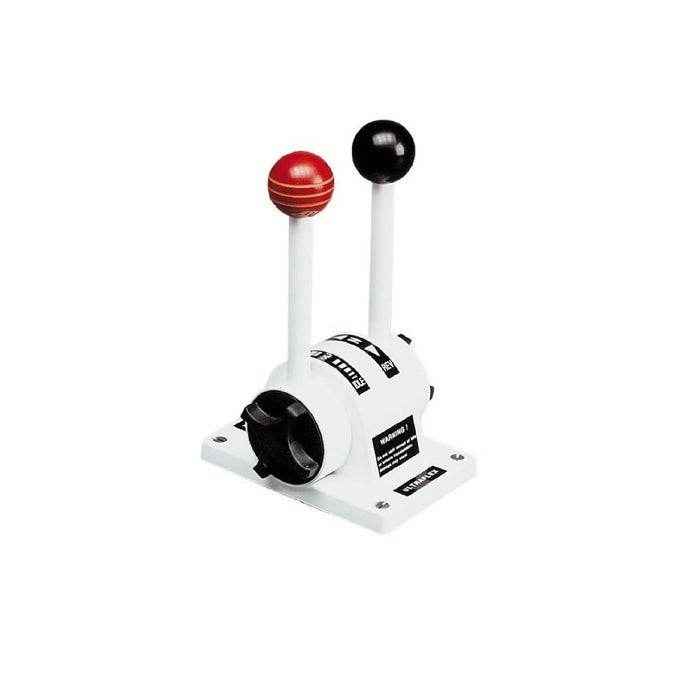 White Twin Lever Top Mount Control | Uflex USA B101